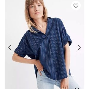 Madewell Button Back Courier Shirt - Cecile Stripe